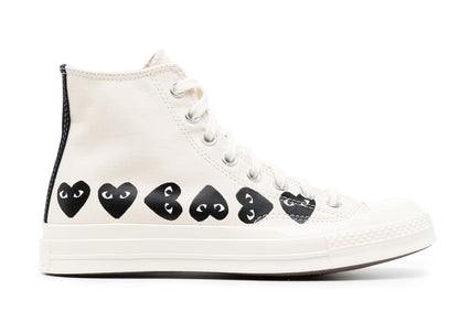 Converse Comme Des Garçons Play Multi Heart High Top White