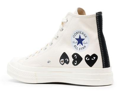 Converse Comme Des Garçons Play Multi Heart High Top White