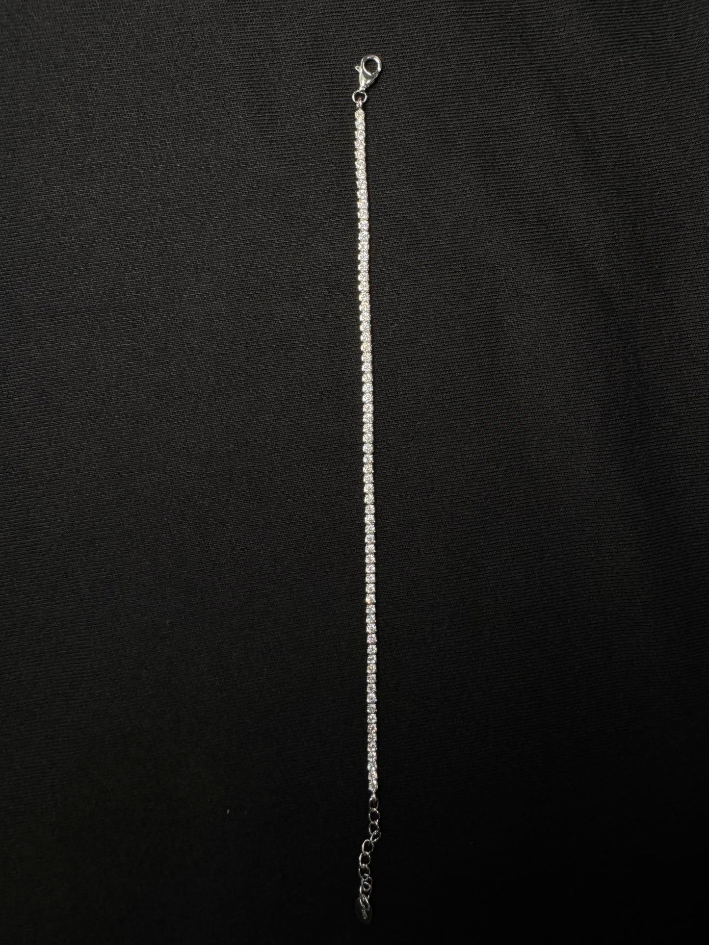 Pulso Plata Con Zirconias Blancas Ajustable